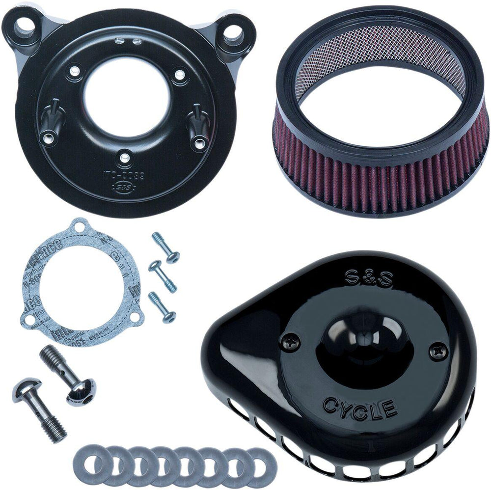 S&S Cycle Mini Teardrop Stealth Air Cleaner Kit For Harley Davidson FLHR 1584 2008 - Black