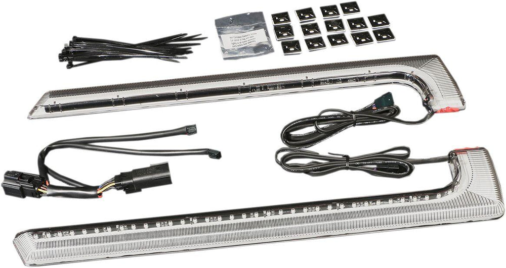 Ciro Machete Saddlebag LED Lights for Flat Bottom Bags For Harley Davidson FLHR 1340 1997-1998 Smoke