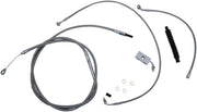 LA Choppers Standard Stainless Braided Handlebar Cable/Brake Hose Kit For Harley Davidson FLDE 1750 ABS 2018-2020 30.5 cm - 35.5 cm (12" - 14") - Clear-Coated