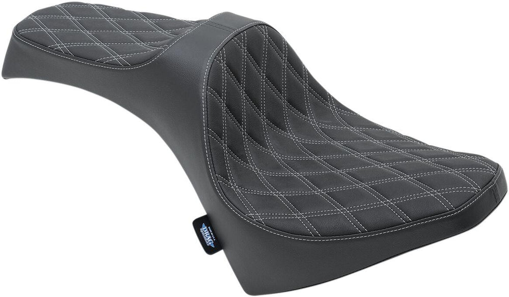 Drag Specialties Predator III Seat For Indian Scout 60 2016-2022 Double Diamond - Black Silver