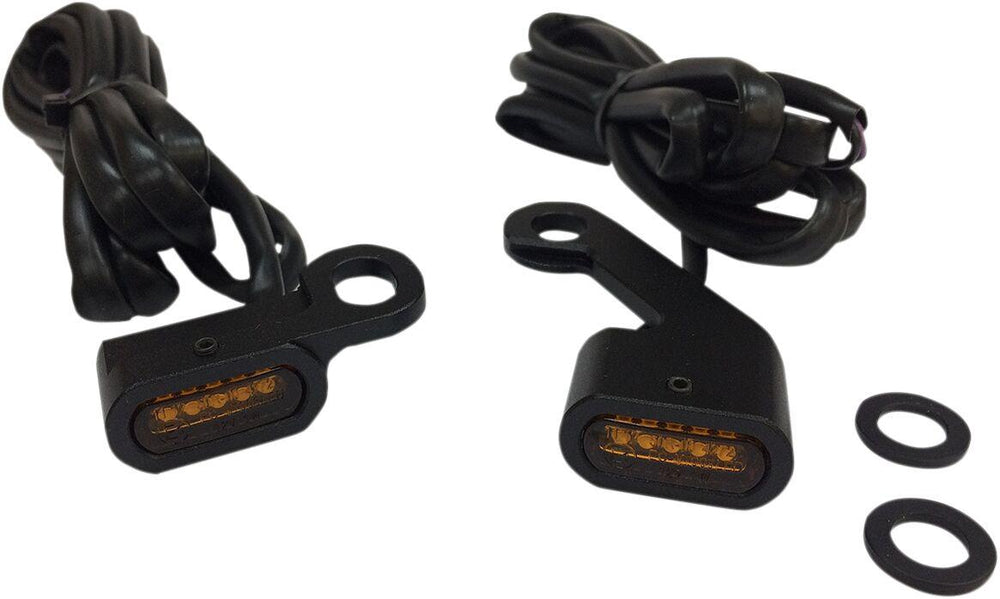 Drag Specialties LED Handlebar Marker Lights For Harley Davidson FLDE 1750 2018-2020 Black Amber