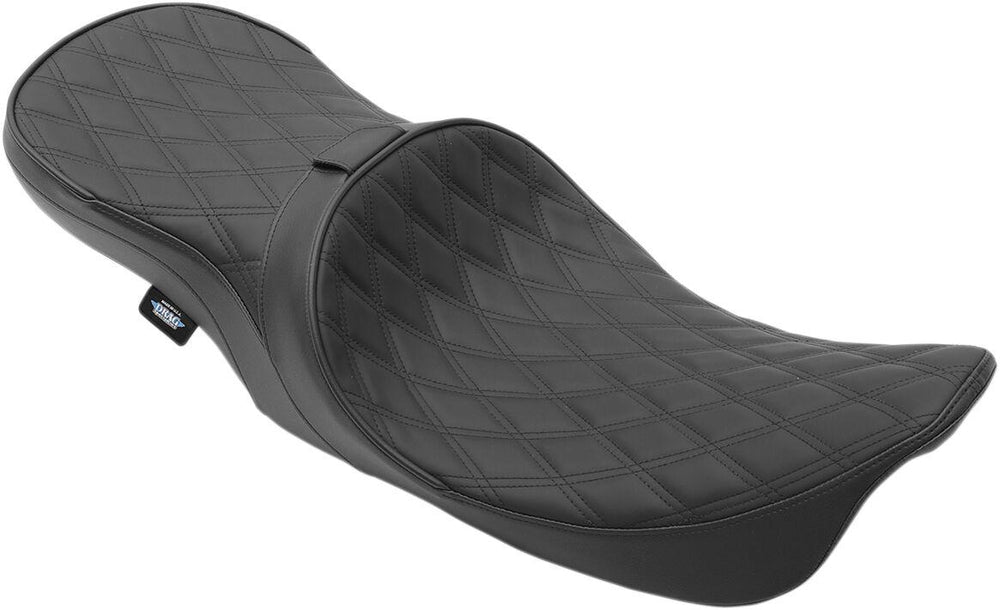 Drag Specialties Low Profile Double Diamond Touring Seat For Harley Davidson FLHR 1340 1997-1998 - Black