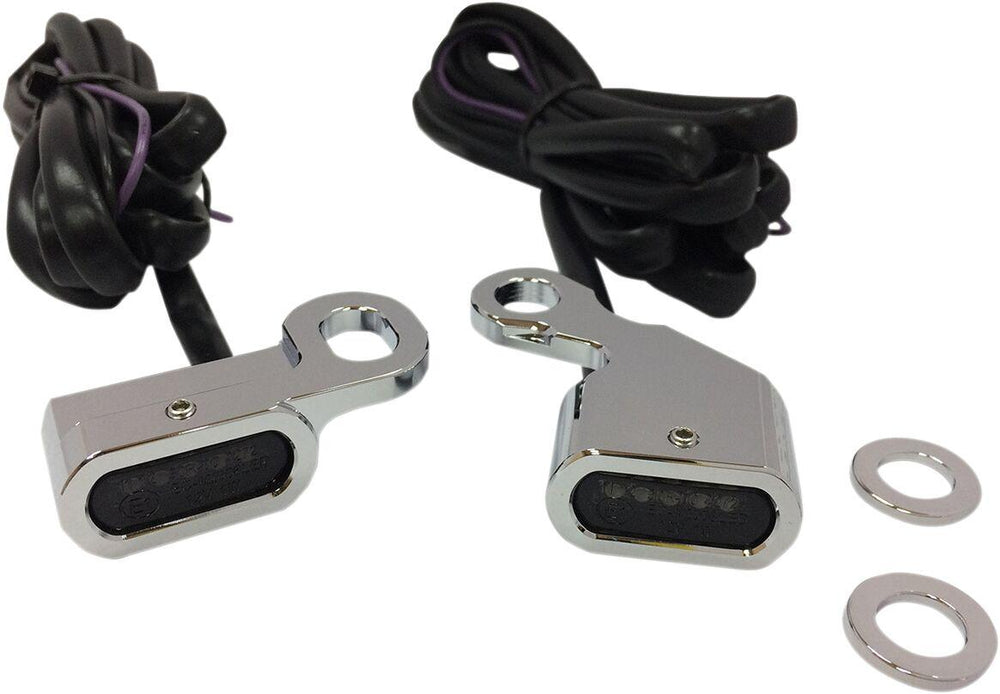 Drag Specialties LED Handlebar Marker Lights For Harley Davidson FLS 1690 2012-2014 Chrome Smoke