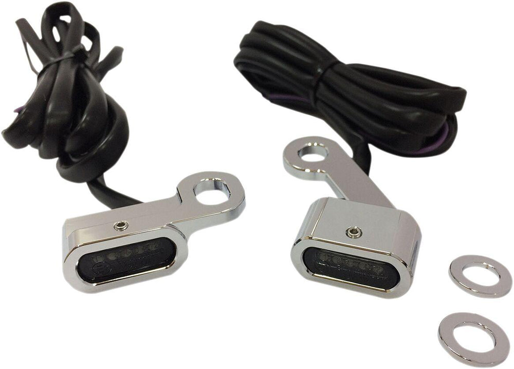 Drag Specialties LED Handlebar Marker Lights For Harley Davidson XL 1200 C 2014-2020 Chrome Smoke