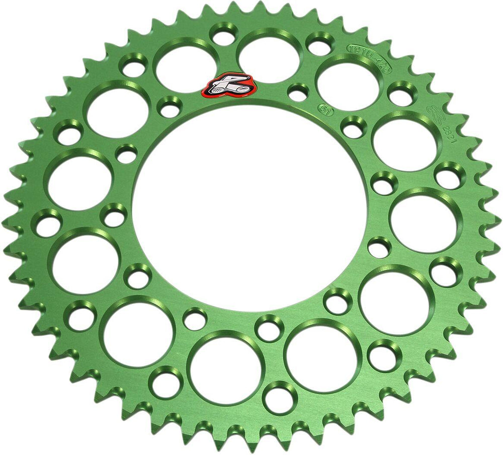 Renthal Ultralight Sprocket For Kawasaki KX100 1989-2021 Rear 51T - Green