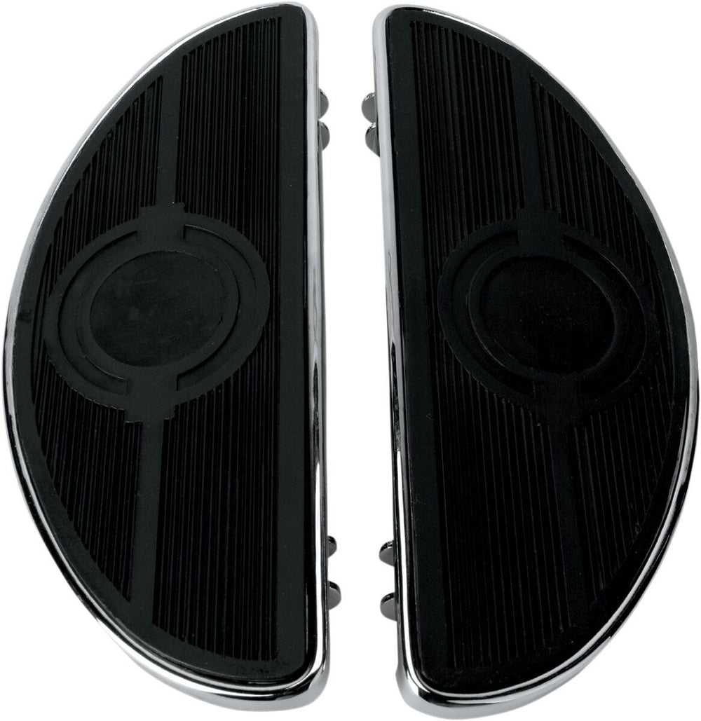 Drag Specialties Vintage Half Moon Style Floorboards For Harley Davidson FLD 1690 2012-2013 - Black Chrome