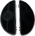 Drag Specialties Vintage Half Moon Style Floorboards For Harley Davidson FLD 1690 2012-2013 - Black Chrome