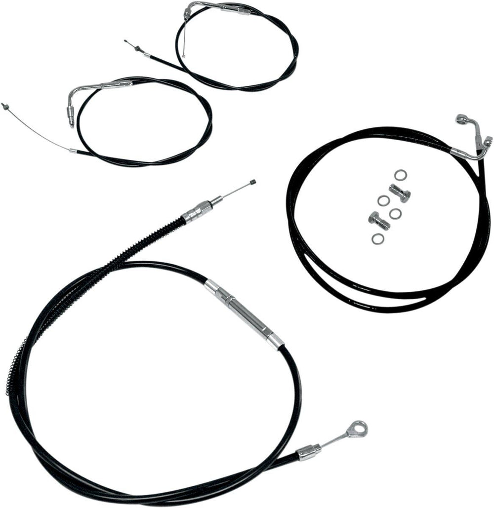 LA Choppers Standard Black Vinyl Handlebar Cable/Brake Hose Kit For Harley Davidson FLST 1450 2006 30.5 cm - 35.5 cm (12" - 14") - Black