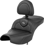 Saddlemen Roadsofa Standard Reach Carbon Fibre Seat With Backrest For Indian Pursuit 108 2024-2026 - Black