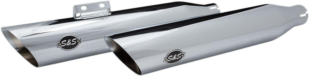 S&S Cycle Slash Cut Race  Silencers For Harley Davidson FLFB 1750 2018-2020 - Chrome