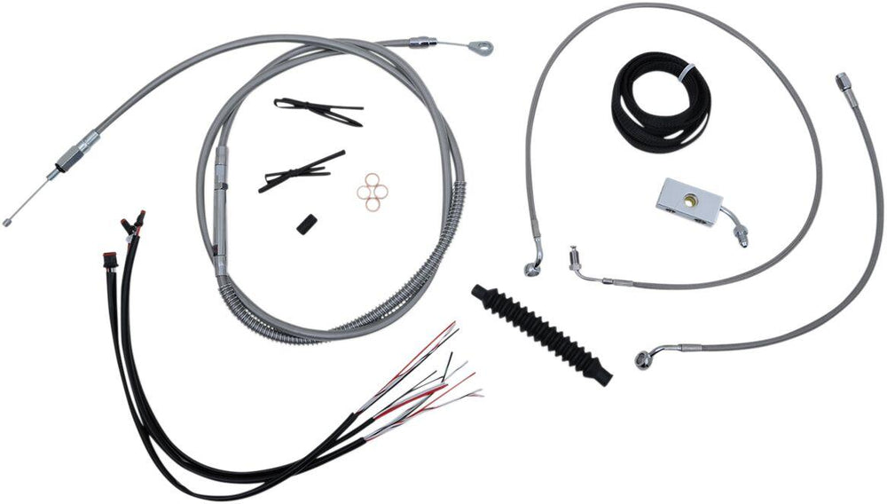 LA Choppers Handlebar Cable/Brake Hose Kit For Harley Davidson FLDE 1750 ABS 2018-2020 45.5 cm - 51 cm (18" - 20") - Clear-Coated