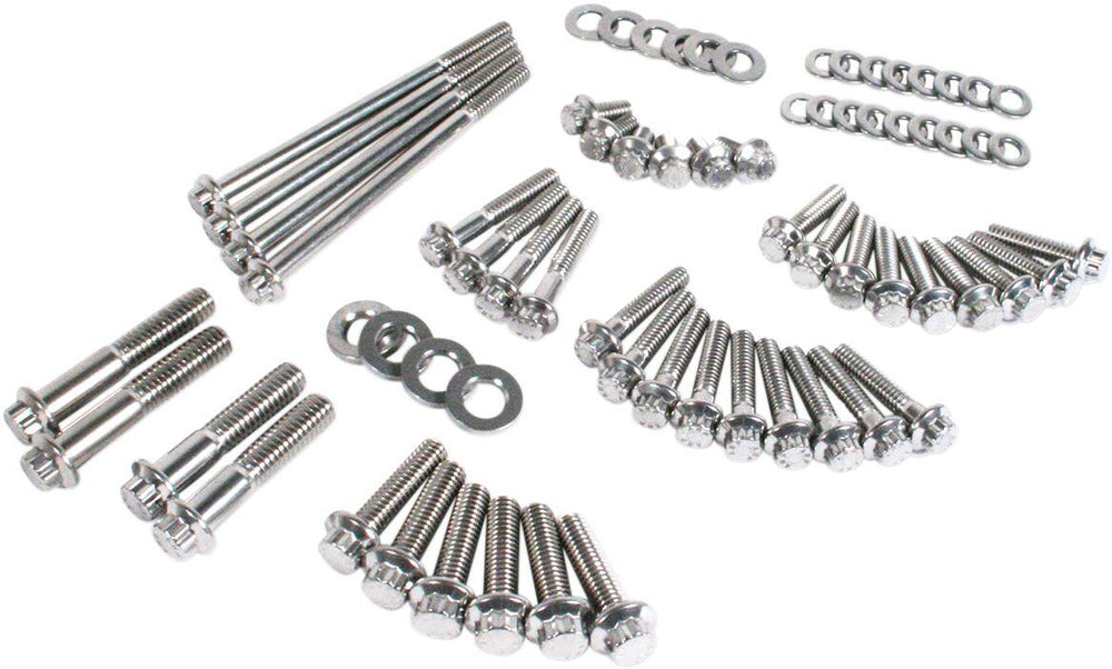 Feuling Parts Dress-Up 12-Point External Primary/Transmission Engine Fastener Kit For Harley Davidson FLD 1690 2012-2013 - Silver