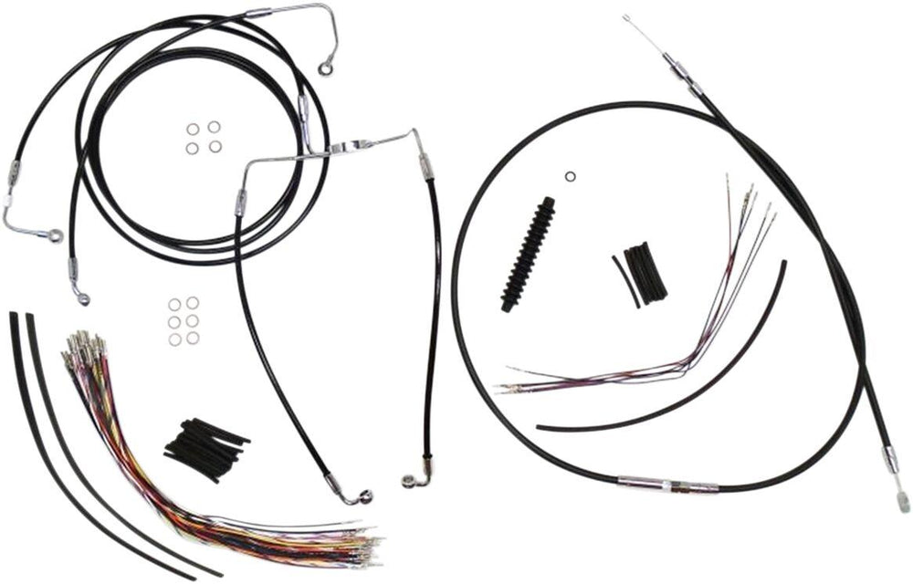 Magnum Shielding XR Handlebar Cable Install Kit For Harley Davidson FLHR 1584 2008 30.5 - 35.5cm (12" - 14") - Black Chrome