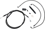 LA Choppers Standard Midnight Braided Handlebar Cable/Brake Hose Kit For Harley Davidson FLDE 1750 ABS 2018-2020 30.5 cm - 35.5 cm (12" - 14") - Black/Clear-Coated