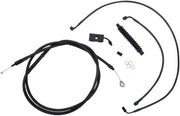 LA Choppers Standard Midnight Braided Handlebar Cable/Brake Hose Kit For Harley Davidson FLDE 1750 ABS 2018-2020 30.5 cm - 35.5 cm (12" - 14") - Black/Clear-Coated