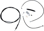 LA Choppers Standard Complete Black Vinyl Braided Handlebar Cable/Brake Hose Kit For Harley Davidson FLDE 1750 ABS 2018-2020 30.5 cm - 35.5 cm (12" - 14") - Black/Clear-Coated
