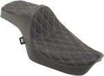Drag Specialties Predator III Seat For Harley Davidson XL 1200 C 1996-2003 Silver Stitching Double Diamond - Black Silver