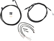 LA Choppers Complete Midnight Braided Handlebar Cable/Brake Hose Kit Non-ABS For Harley Davidson FLDE 1750 ABS 2018-2020 30.5 cm - 35.5 cm (12" - 14") - Black/Clear-Coated