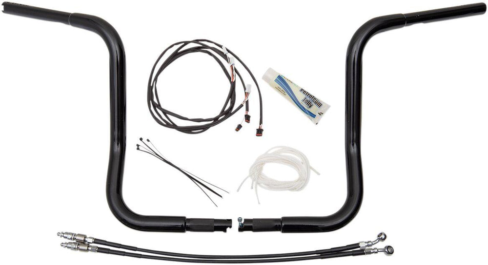 Fat Baggers Inc. 1-1 4" EZ Install Round Top Handlebar Kit For Harley Davidson FLHT 1750 2019-2020 35.5 cm (14") - Black
