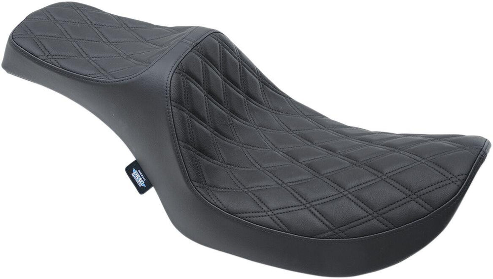 Drag Specialties Predator III Seat For Harley Davidson FXR 1340 1986-1994 Black Stitching Double Diamond - Black