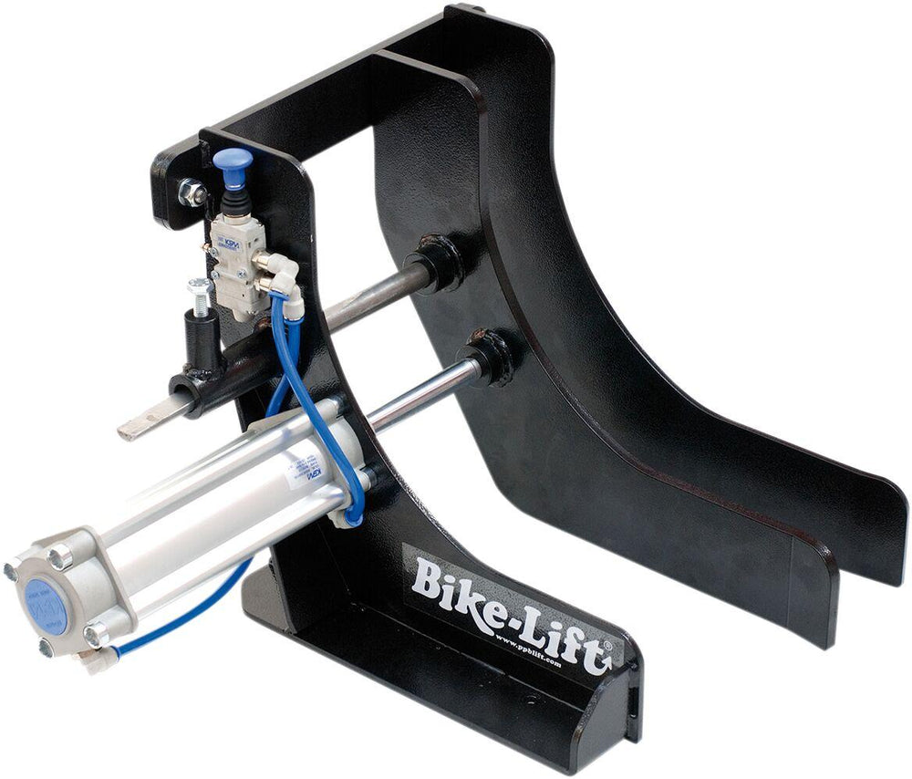 Bike Lift Pneumatic Front Wheel Clamp Stand - Black