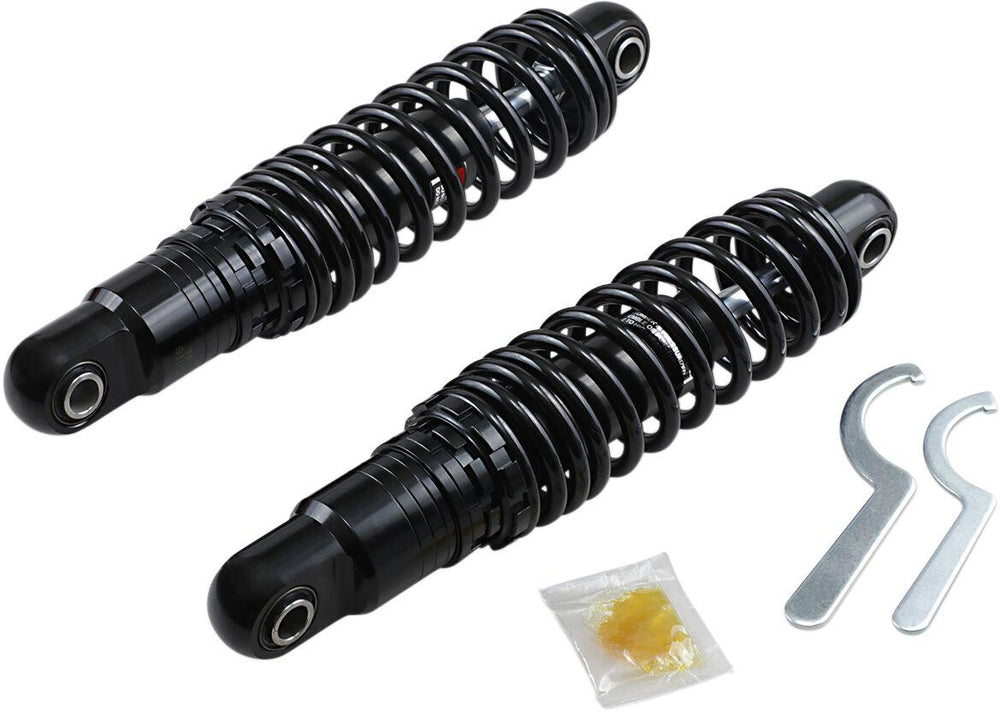 Drag Specialties Premium Ride-Height Adjustable Shocks For Harley Davidson FLHR 1340 1994-1998 Rear 305.00 mm (12.00") - Black