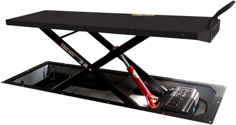 Bike Lift Drop Gate Floor Mount Absolute 756 Hydraulic Scissor Lift - Black/Red