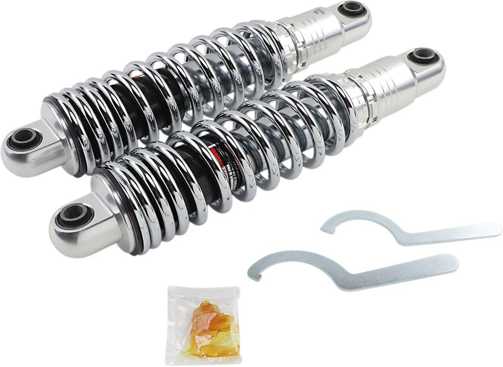 Drag Specialties Premium Ride-Height Adjustable Shocks For Harley Davidson XL 1200 C 2004-2020 Rear 330.00 mm (13.00") - Black Chrome