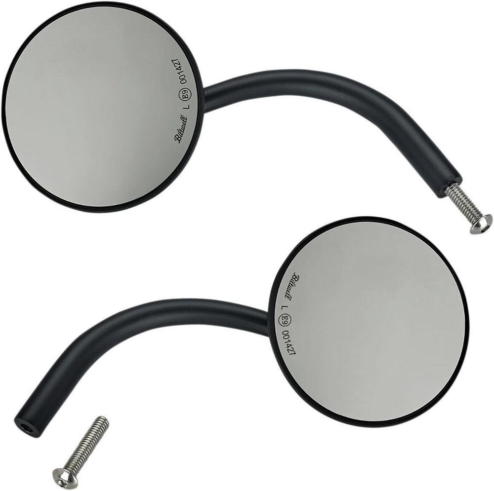 Biltwell Utility Mirrors Set With Perch Mount - Black