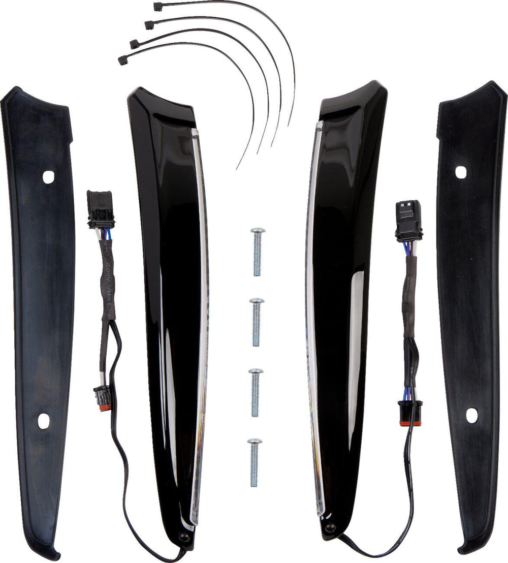 Ciro Horizon LED Lighted Windshield Trim For Harley Davidson FLTRK 1868 ABS 2020-2024 Black Clear