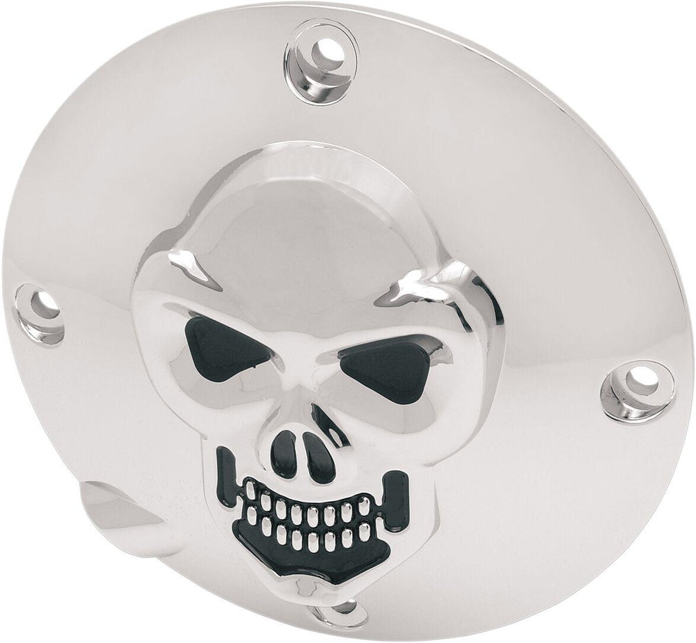 Drag Specialties Chrome 3-D Skull Derby Cover For Harley Davidson XL 1200 C 1996-2003 - Black Chrome