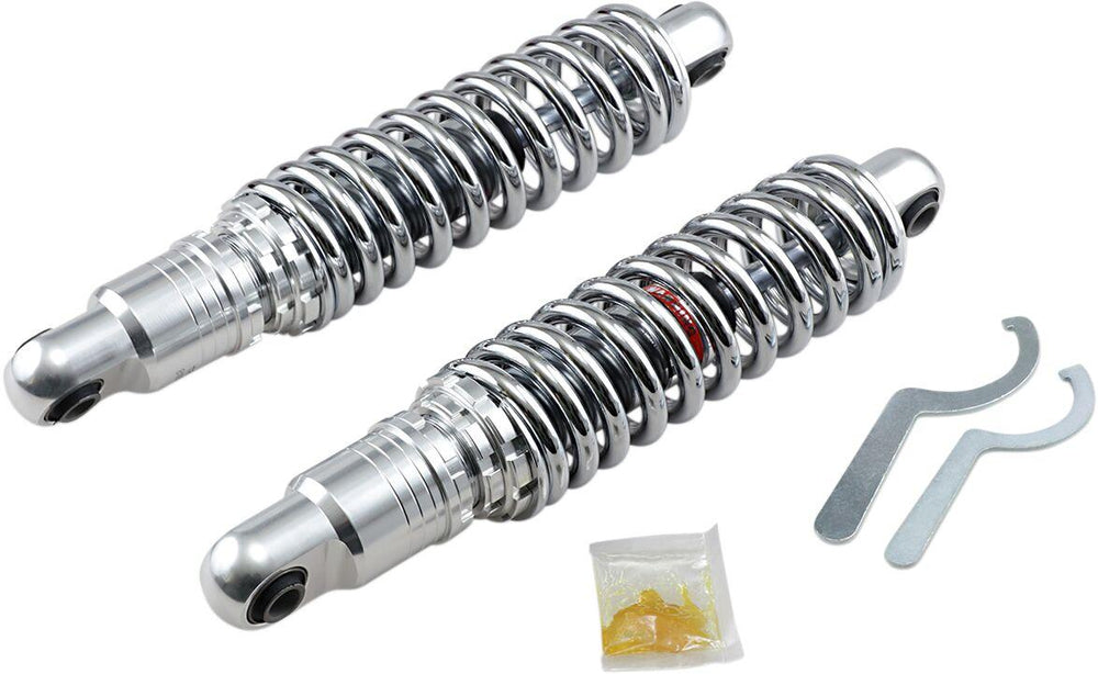 Drag Specialties Premium Ride-Height Adjustable Shocks For Harley Davidson FLD 1690 2012-2013 Rear 330.00 mm (13.00") - Black Chrome