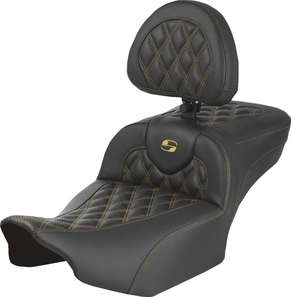 Saddlemen Roadsofa Carbon Fibre Seat For Harley Davidson FLHX 1923 ABS 2024-2026 - Black/Gold