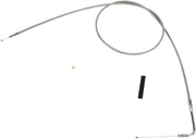 Drag Specialties Stainless Braided Throttle Cable For Harley Davidson FLD 1690 2012-2013 132 cm (52") - Silver Unfinished