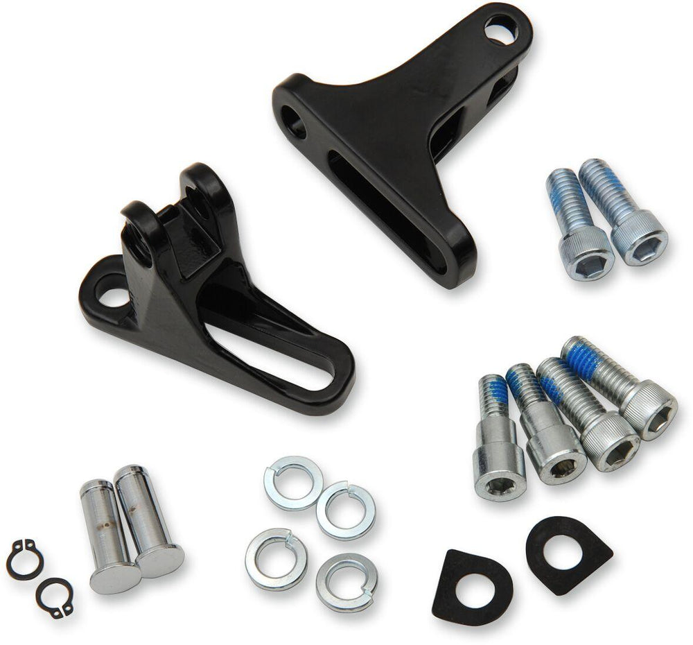 Drag Specialties Short Passenger Footpegs Mount Kit For Harley Davidson FLHR 1340 1994-1998 - Black