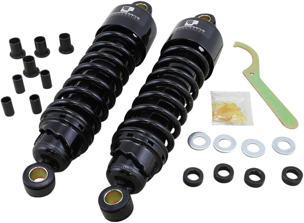 Progressive Suspension 412 Series Shocks For Harley Davidson FLH 1868 ABS 2021 292.00 mm (11.50") - Black