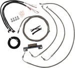 LA Choppers Handlebar Cable/Brake Hose Kit Non-ABS For Harley Davidson FLHR 1750 2017-2019 38 cm - 43 cm (15" - 17") - Clear-Coated