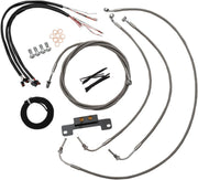 LA Choppers Handlebar Cable/Brake Hose Kit Non-ABS For Harley Davidson FLHR 1750 2017-2019 38 cm - 43 cm (15" - 17") - Clear-Coated