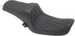 Drag Specialties Predator III Seat For Harley Davidson FXD 1340 1996-1998 Silver Stitching Double Diamond - Black Silver