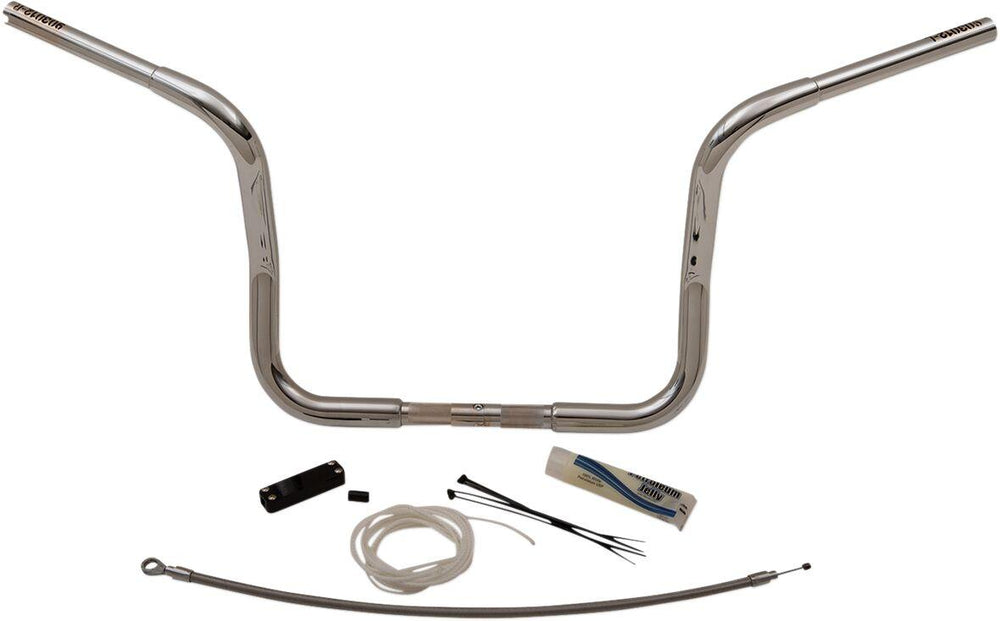 Fat Baggers Inc. 1-1 4" EZ Install Round Top Handlebar Kit For Harley Davidson FLHT 1584 2008 30.5 cm (12") - Chrome