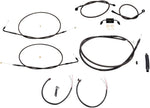 LA Choppers Complete Midnight Braided Handlebar Cable/Brake Hose Kit For Harley Davidson FXDF 1584 ABS 2012 30.5 cm - 35.5 cm (12" - 14") - Black/Clear-Coated