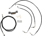 LA Choppers Standard Black Vinyl Handlebar Cable/Brake Hose Kit Non-ABS For Harley Davidson FLHR 1750 2017-2019 45.5 cm - 51 cm (18" - 20") - Black