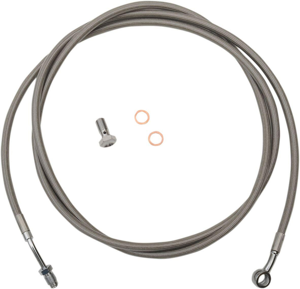 LA Choppers Stainless Steel Braided Clutch Cable 18-20" For Harley Davidson FLHR 1750 2017-2019 - Polished