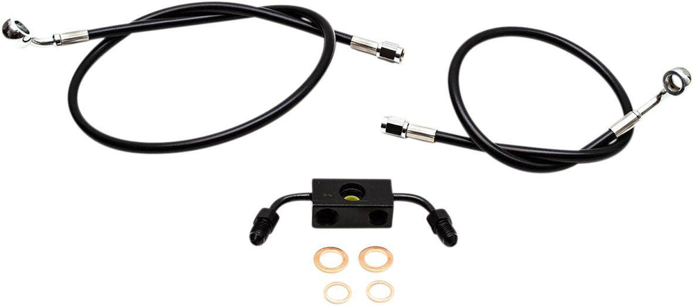 LA Choppers Braided Brake Hose Kit For Harley Davidson FXDB 1584 2012-2013 Front 12" - 14" - Black