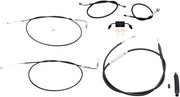 LA Choppers Standard Black Vinyl Handlebar Cable/Brake Hose Kit For Harley Davidson FXDB 1584 2012-2013 38 cm - 43 cm (15" - 17") - Black