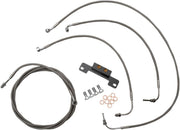 LA Choppers Standard Stainless Braided Handlebar Cable/Brake Hose Kit Non-ABS For Harley Davidson FLHR 1750 2017-2019 30.5 cm - 35.5 cm (12" - 14") - Clear-Coated