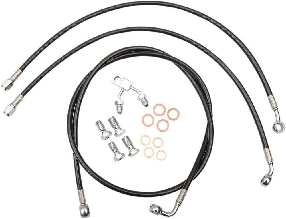LA Choppers Braided Brake Hose Kit For Harley Davidson FLHRSE5 1800 ABS 2013 Front 12" - 14" - Black