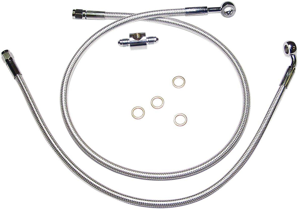 Magnum Shielding Braided Brake Hose Kit For Harley Davidson FLST 1340 1987-1990 Rear - Chrome
