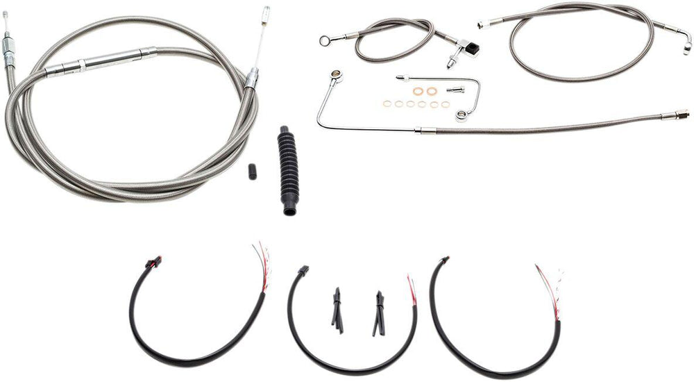 LA Choppers Handlebar Cable/Brake Hose Kit For Harley Davidson FLS 1690 2016-2017 30.5 cm - 35.5 cm (12" - 14") - Clear-Coated