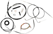 LA Choppers Complete Vinyl Braided Handlebar Cable/Brake Hose Kit For Harley Davidson FLHRS 1584 2007 38 cm - 43 cm (15" - 17") - Black